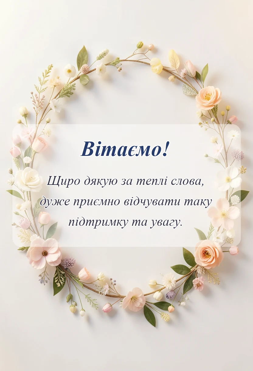 унікальна листівка - подяка за привітання картинки