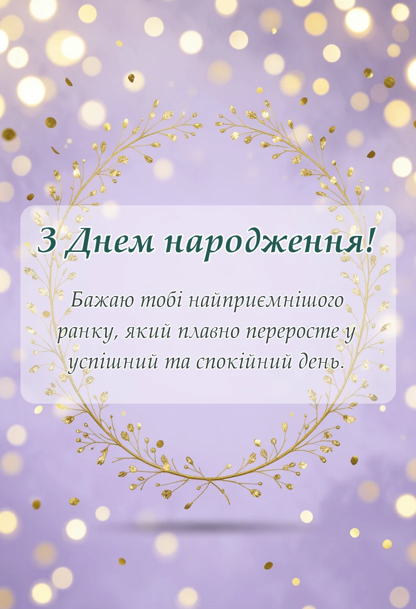 святкова картинка: привітання з добрим ранком
