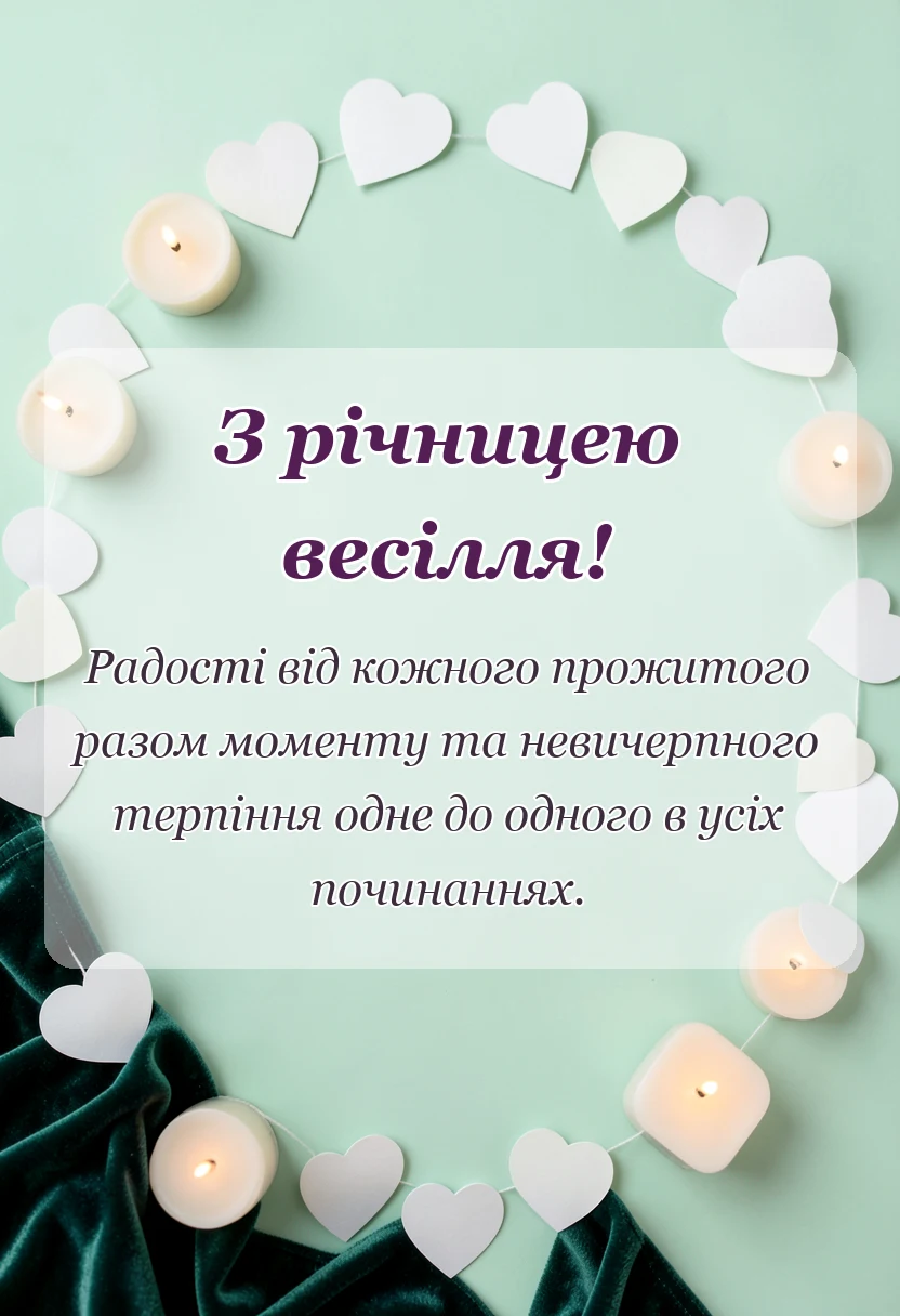 листівка з побажанням - красиві привітання з річницею весілля