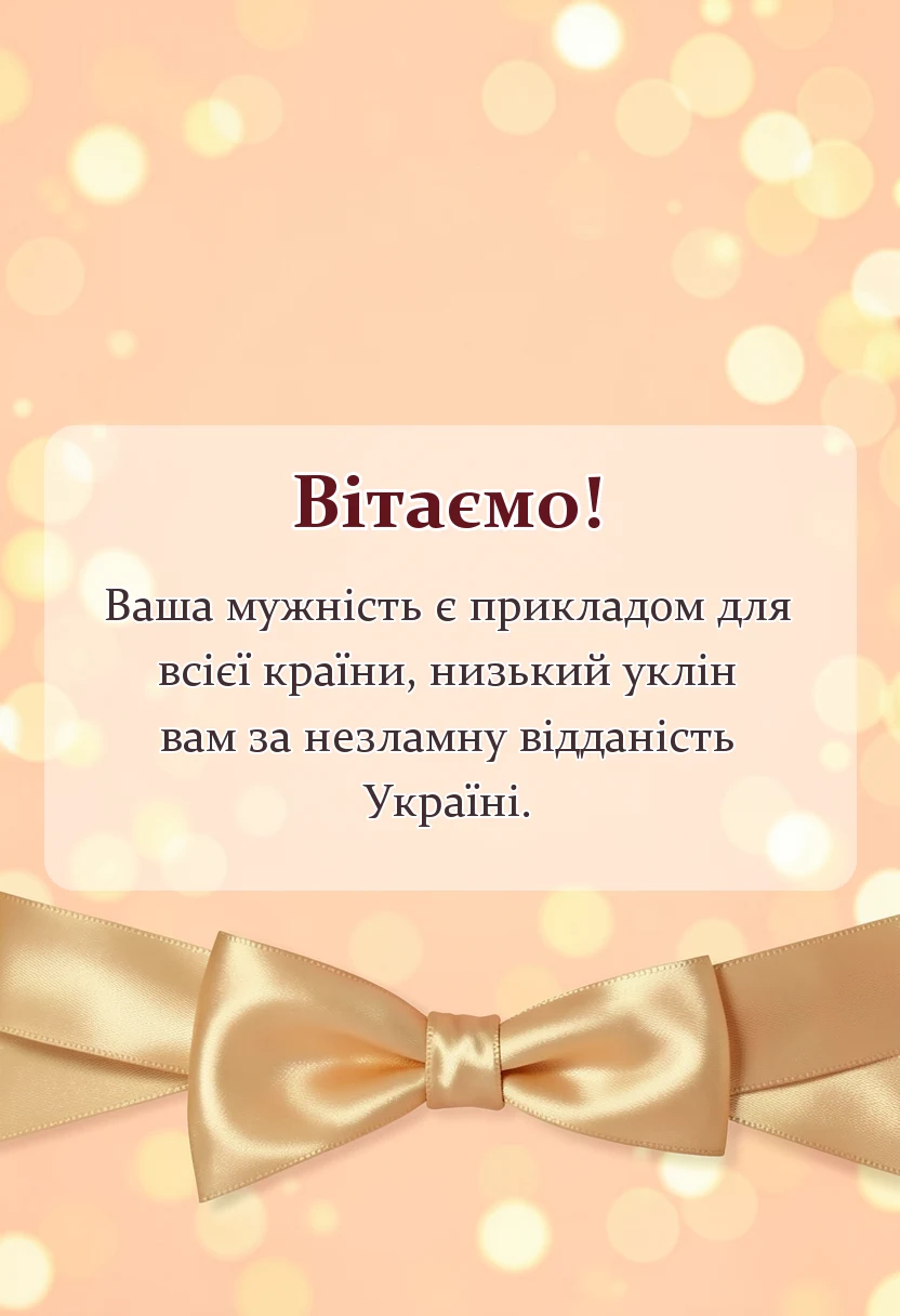 вітальна листівка - подяка воїнам своїми словами