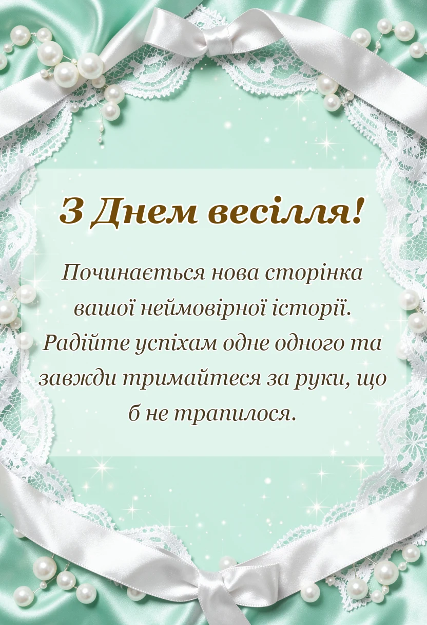 вітальна листівка - привітання з весілля