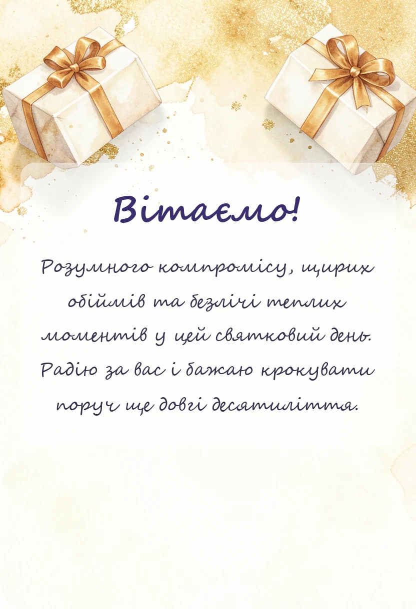 святкова картинка: привітання на 3 роки весілля своїми словами
