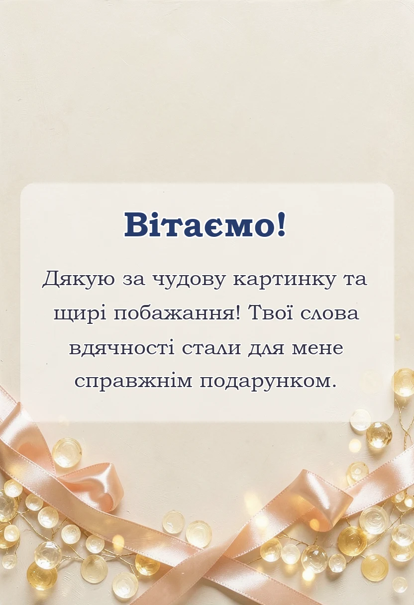 листівка з побажанням - щиро дякую за привітання картинки