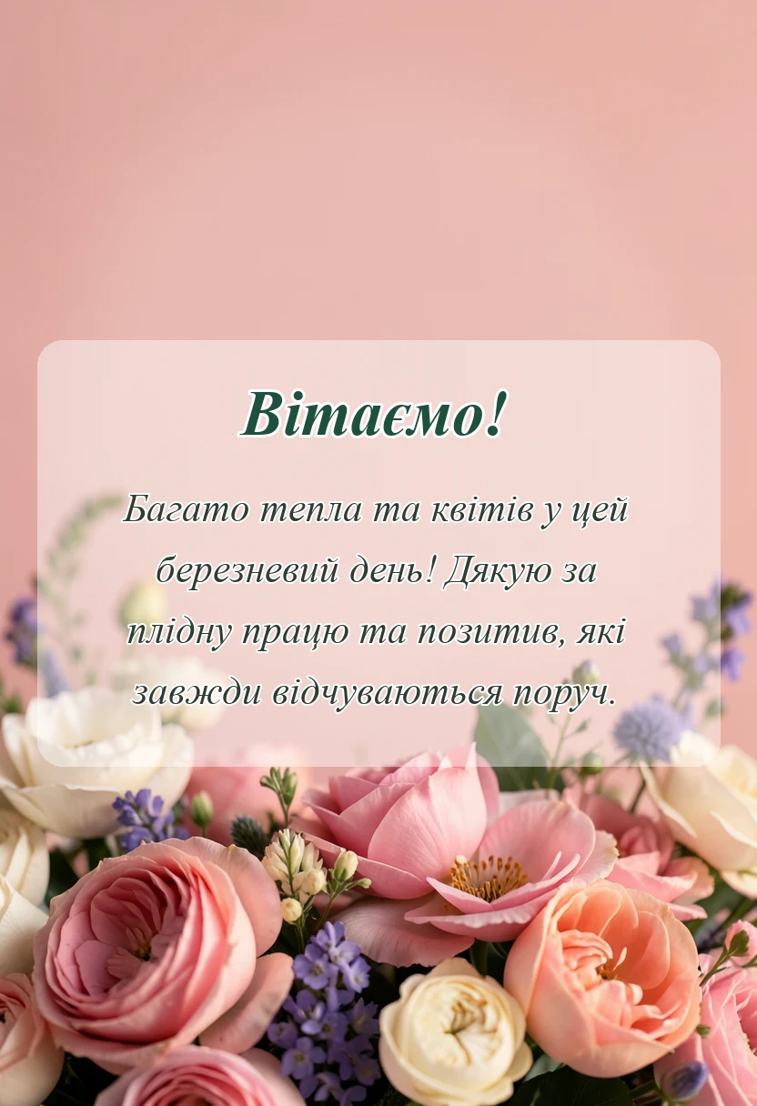 листівка з побажанням - що можна сказати на 8 березня