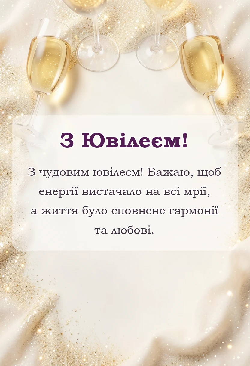 святкова картинка: гарне привітання з ювілеєм