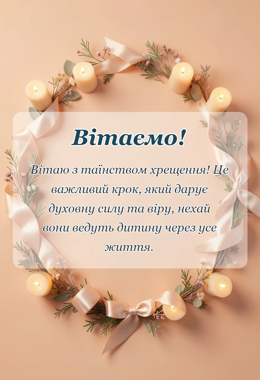 вітальна листівка - християнські привітання з хрещенням