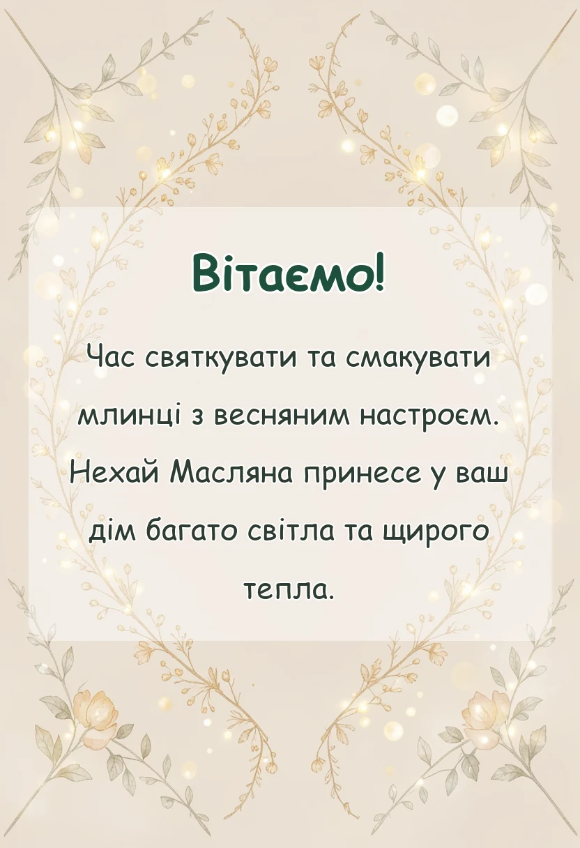 красива листівка: масляна картинки українською