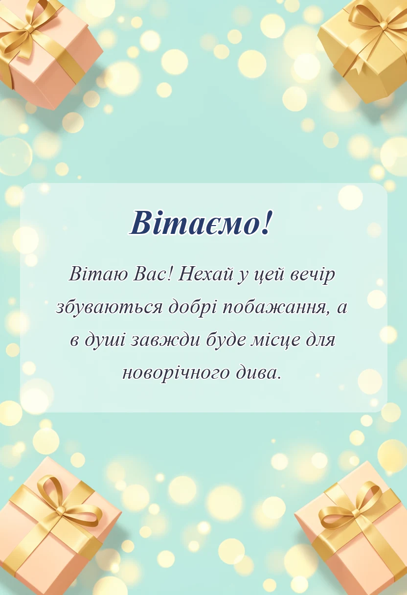 унікальна листівка - привітання з старим новим роком
