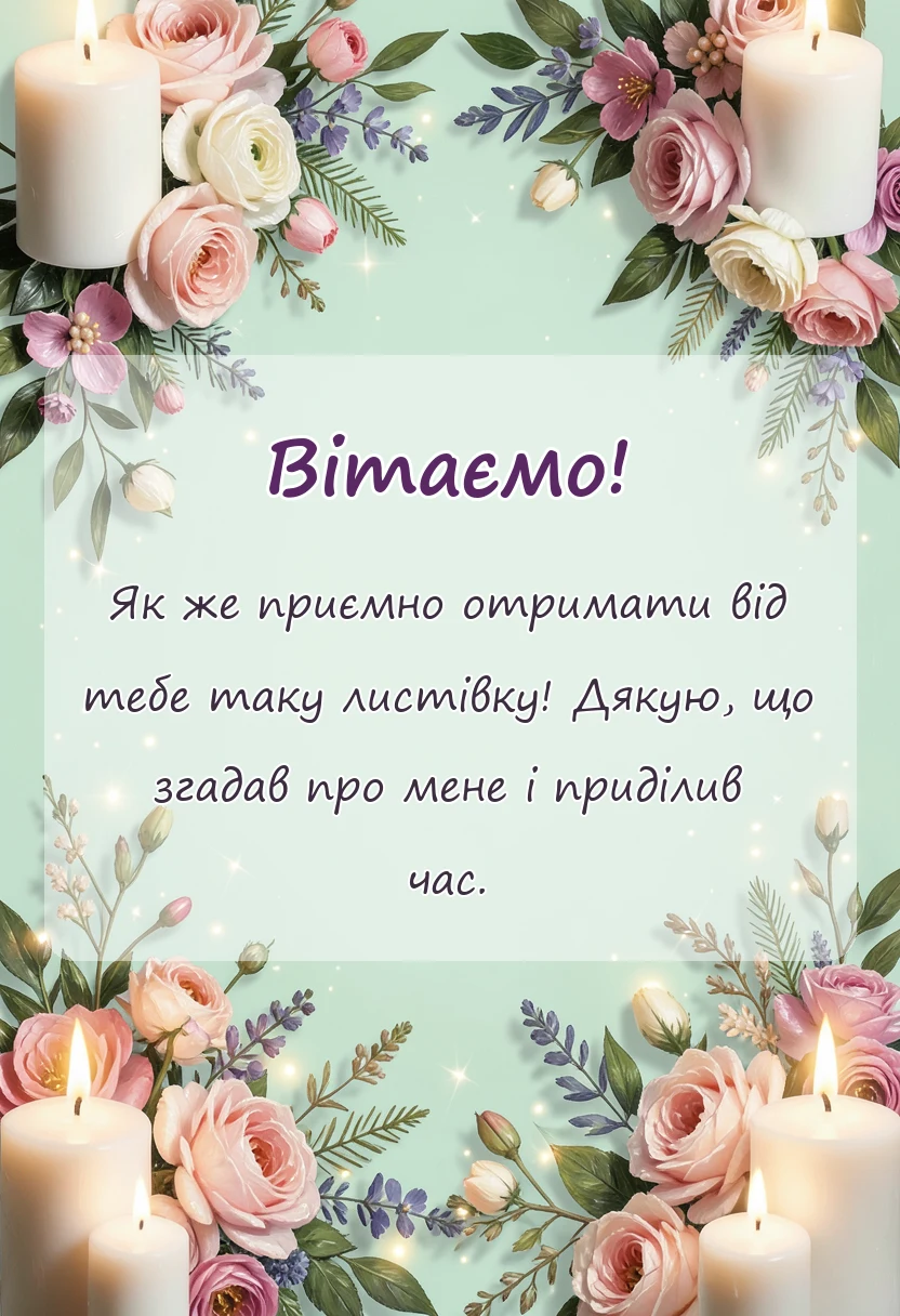 вітальна листівка - щиро дякую за привітання картинки