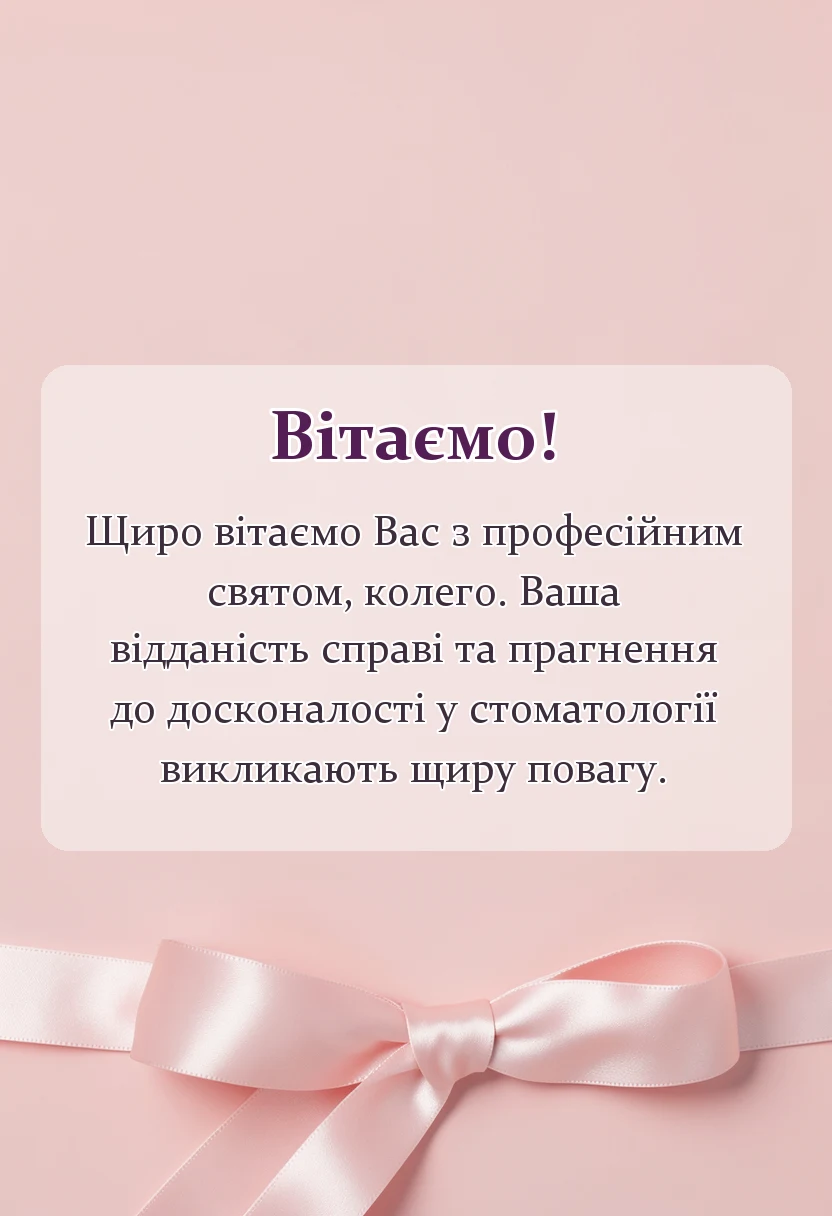 красива листівка: привітання з днем стоматолога
