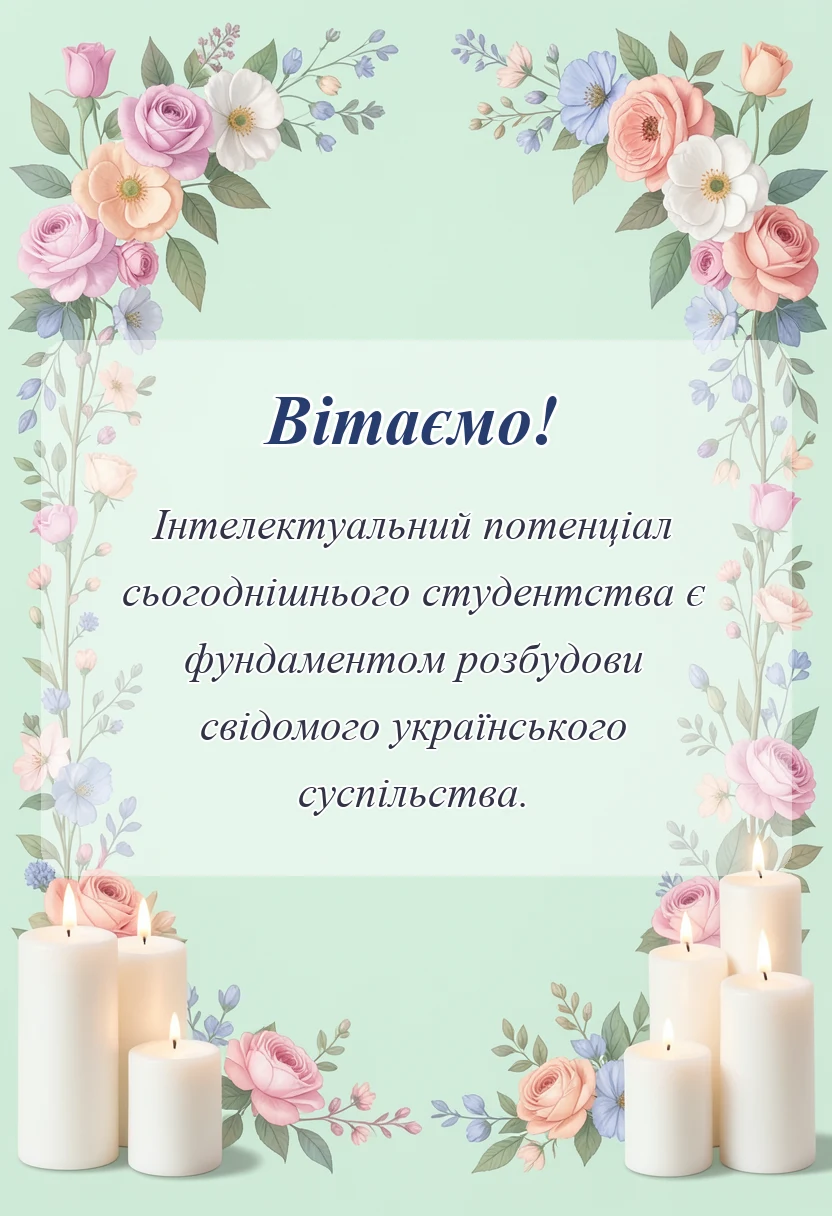 вітальна листівка - привітання з днем студента