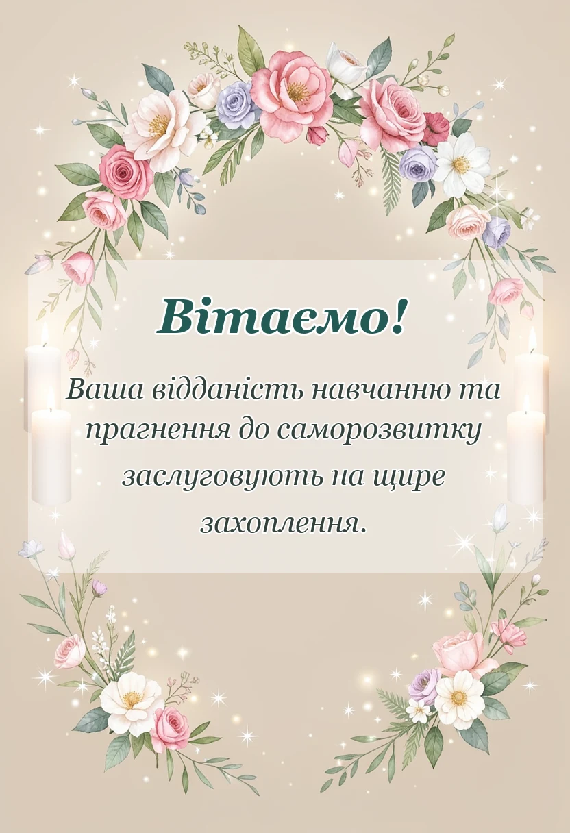 красива листівка: привітання з днем студента своїми словами
