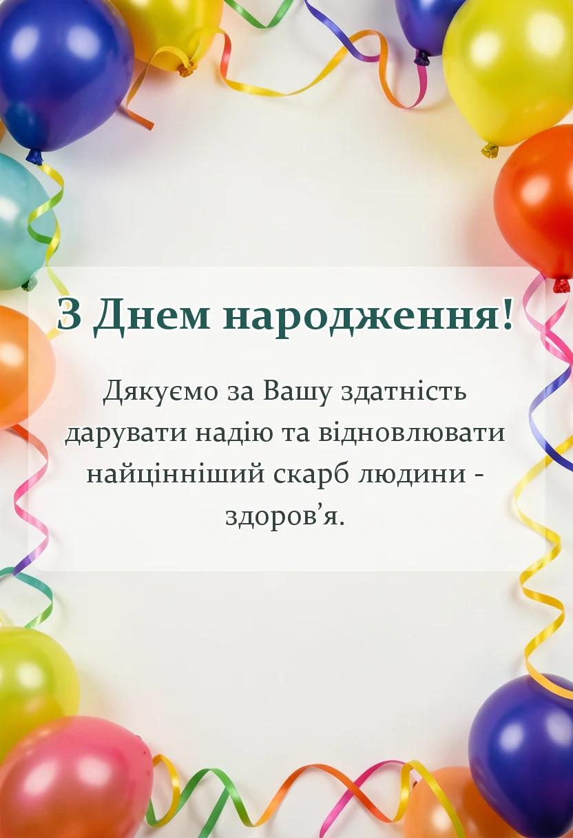 святкова картинка: побажання лікарю