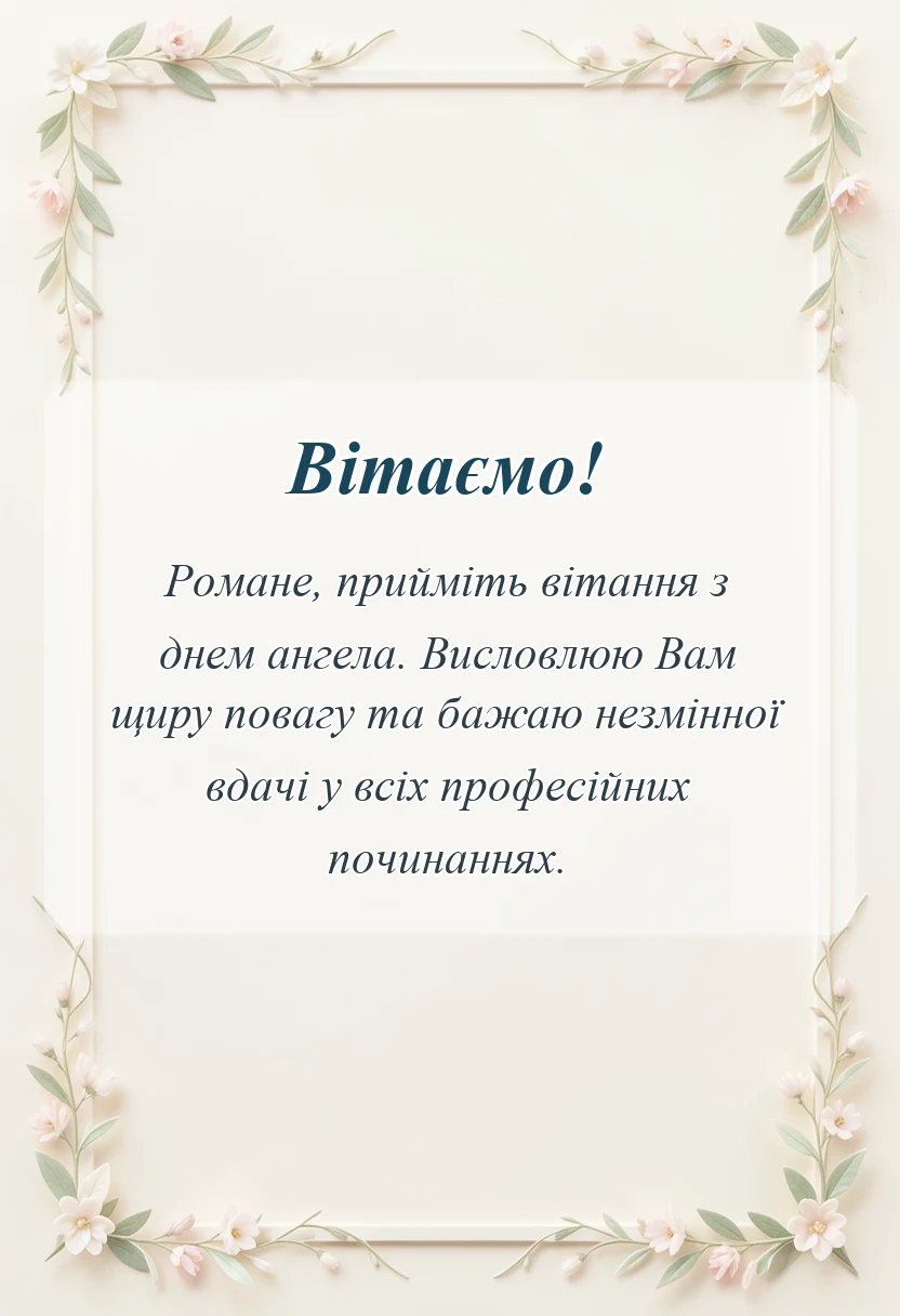 святкова картинка: картинки з днем ангела романа
