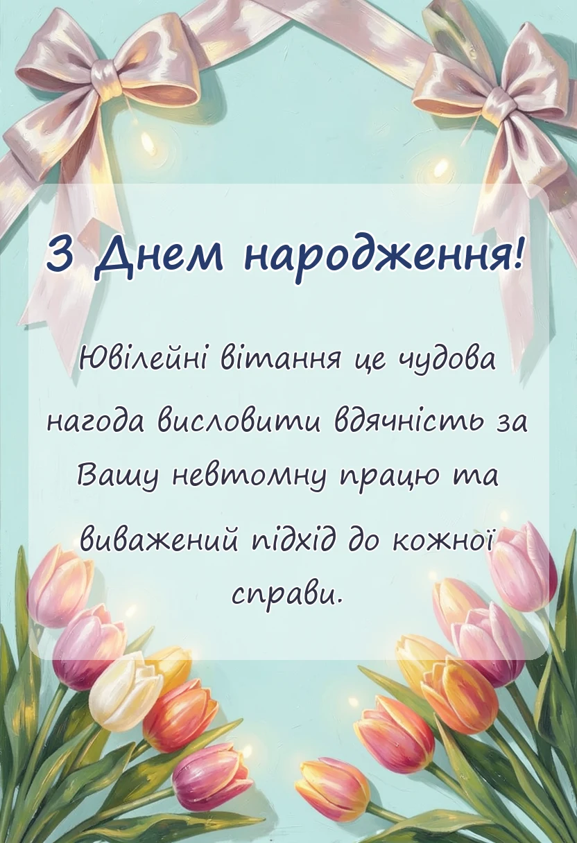 святкова картинка: побажання на ювілей