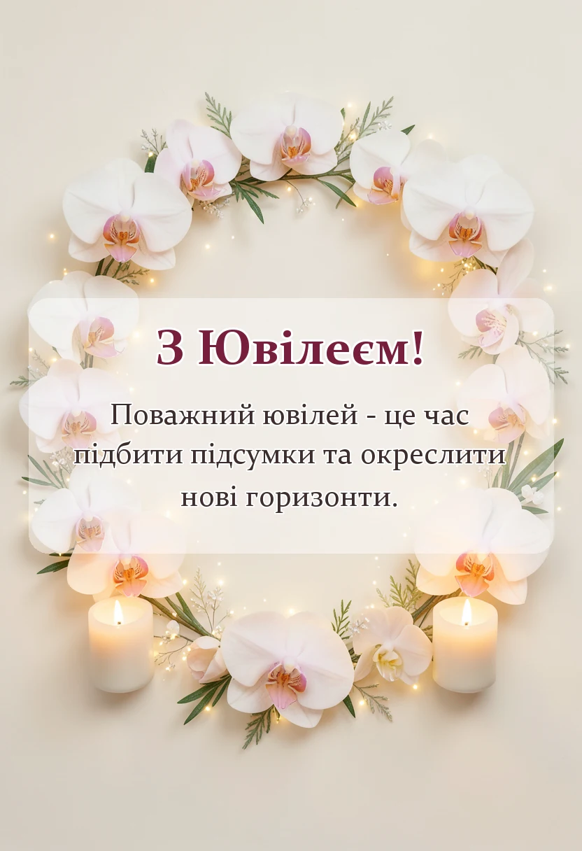 красива листівка: гарне привітання з ювілеєм