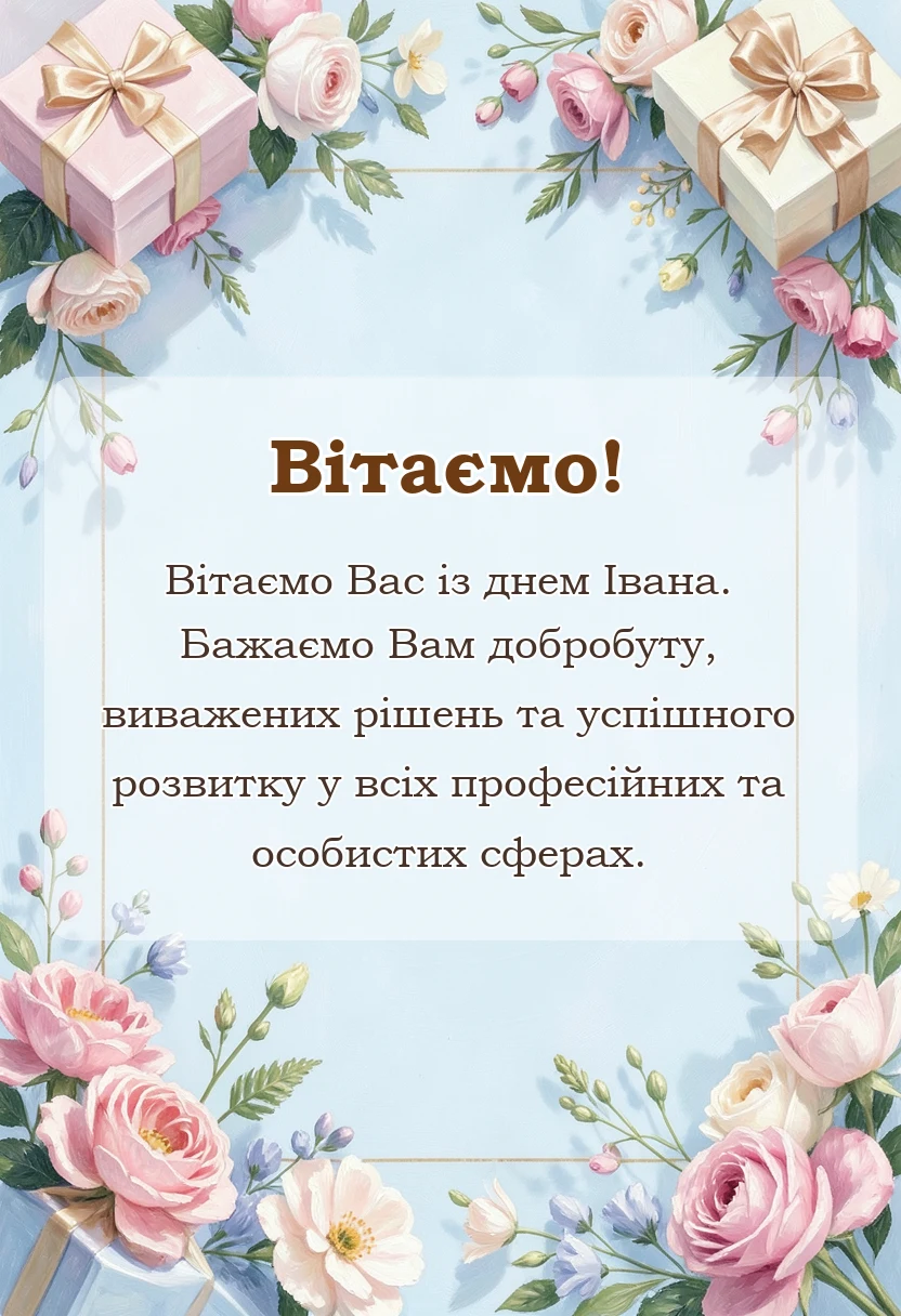 красива листівка: зі святом івана