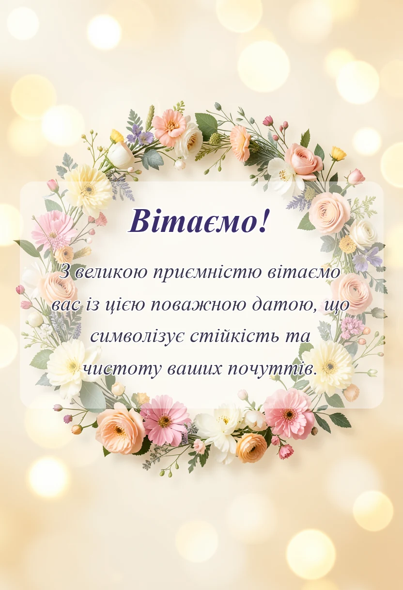 вітальна листівка - привітання з 45 років весілля своїми словами