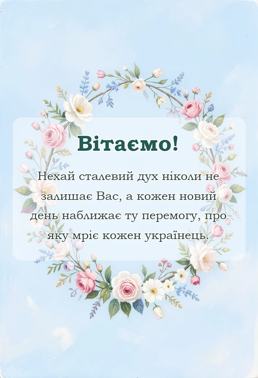 вітальна листівка - привітання з днем захисника україни коханому