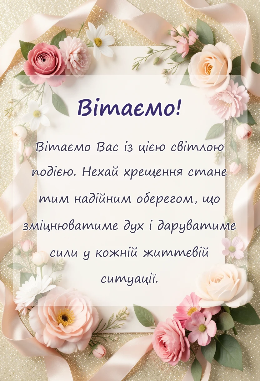 вітальна листівка - привітання з хрещенням