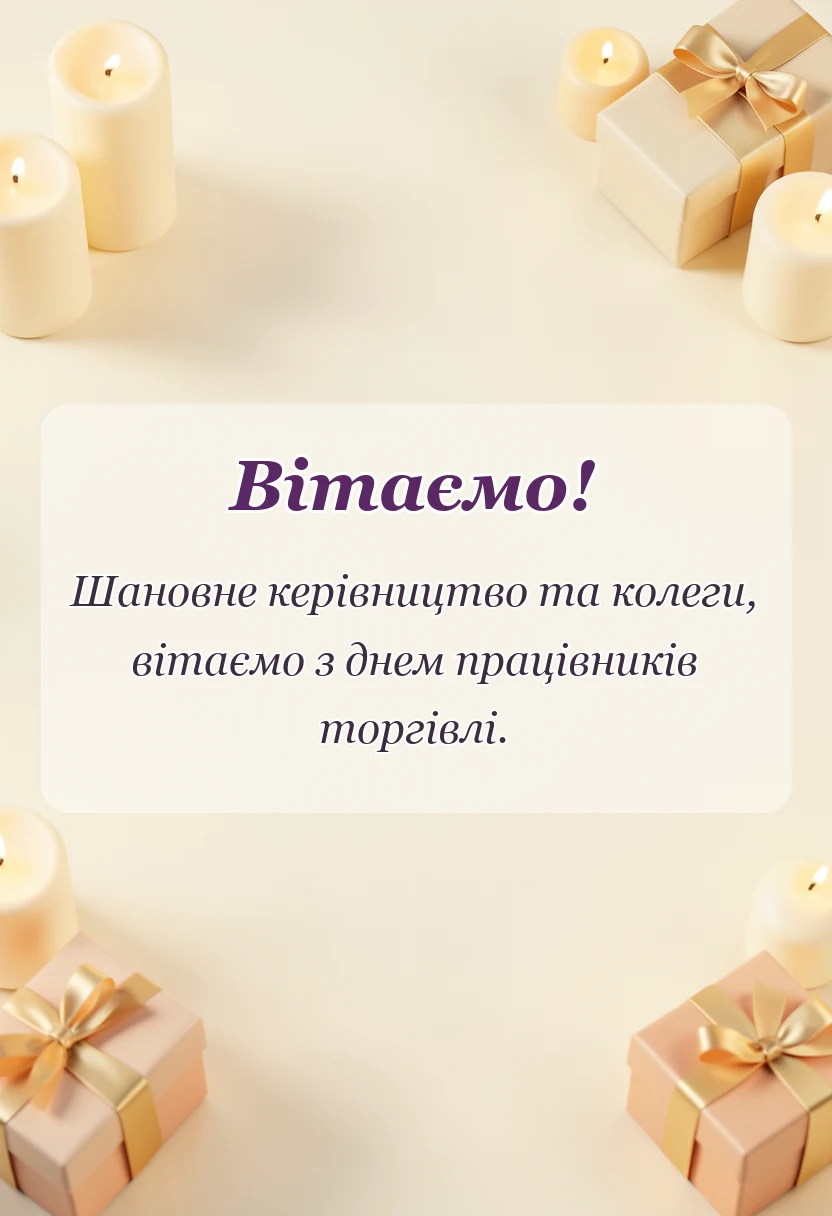 вітальна листівка - привітання з днем торгівлі