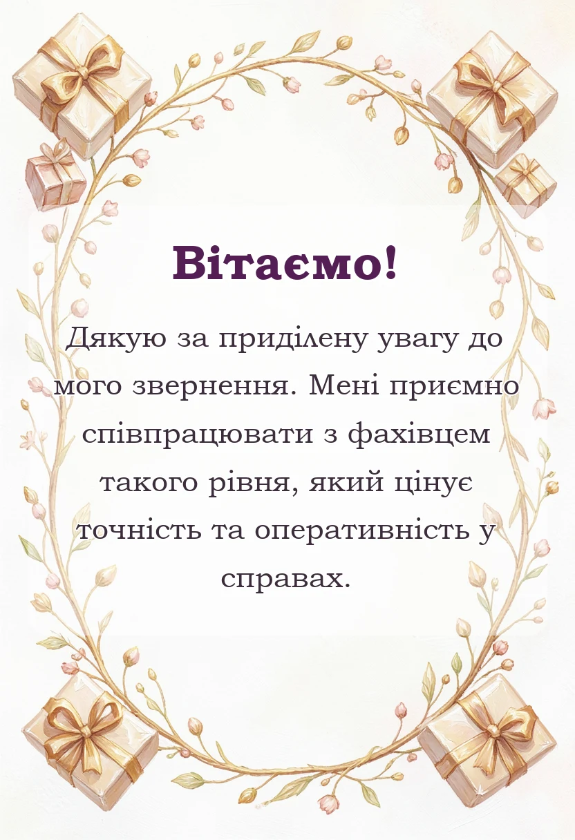 вітальна листівка - дякую за приділений час
