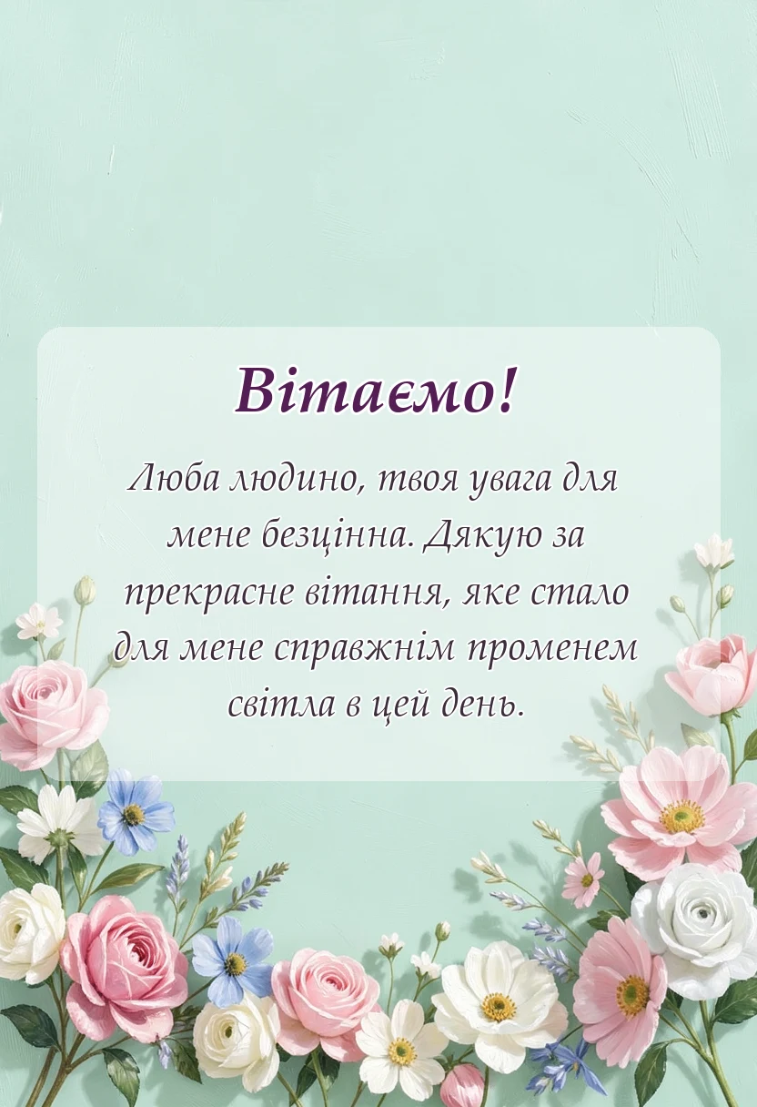 красива листівка: подяка за привітання картинки