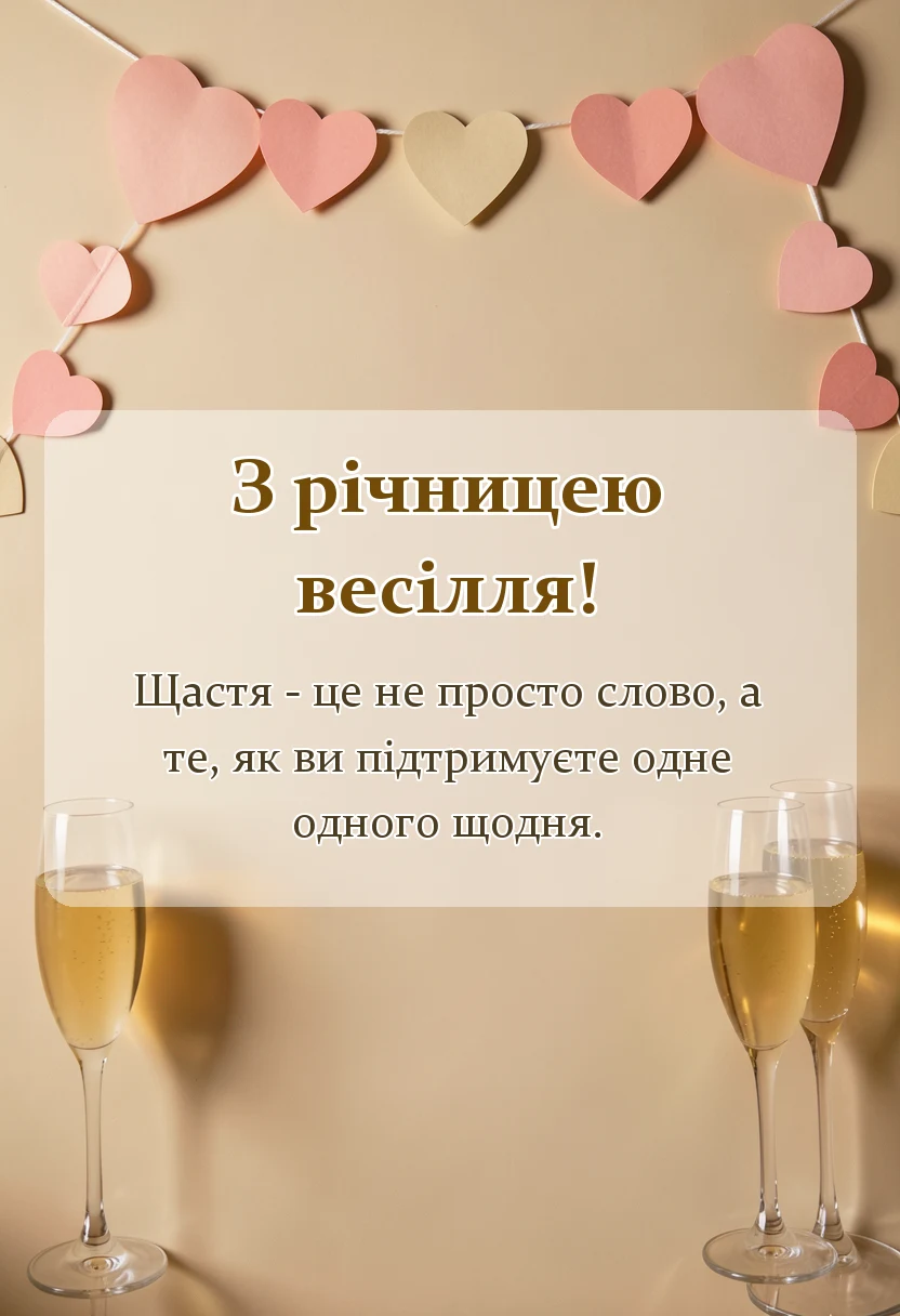 листівка з побажанням - красиві привітання з річницею весілля