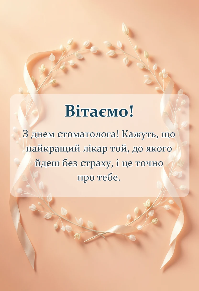 унікальна листівка - побажання на день стоматолога
