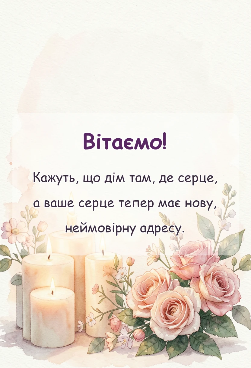 вітальна листівка - прикольні привітання з новосіллям