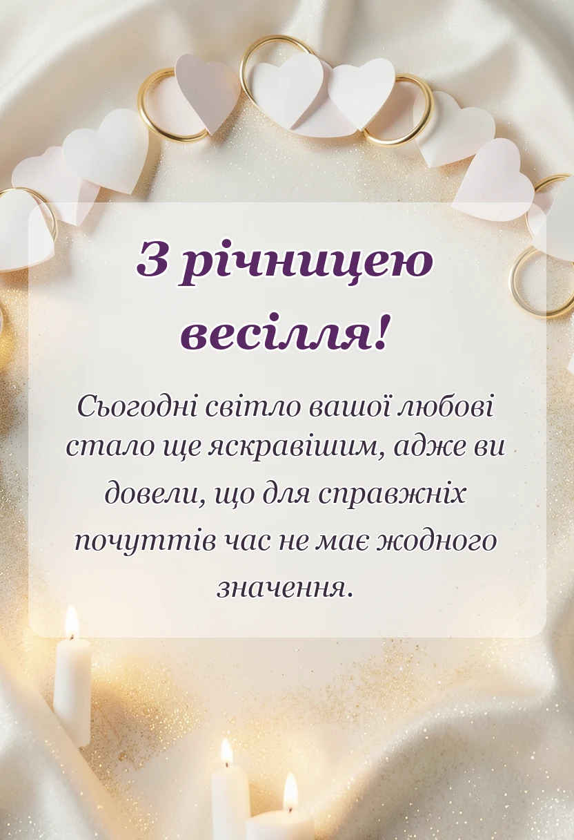 вітальна листівка - красиві привітання з річницею весілля