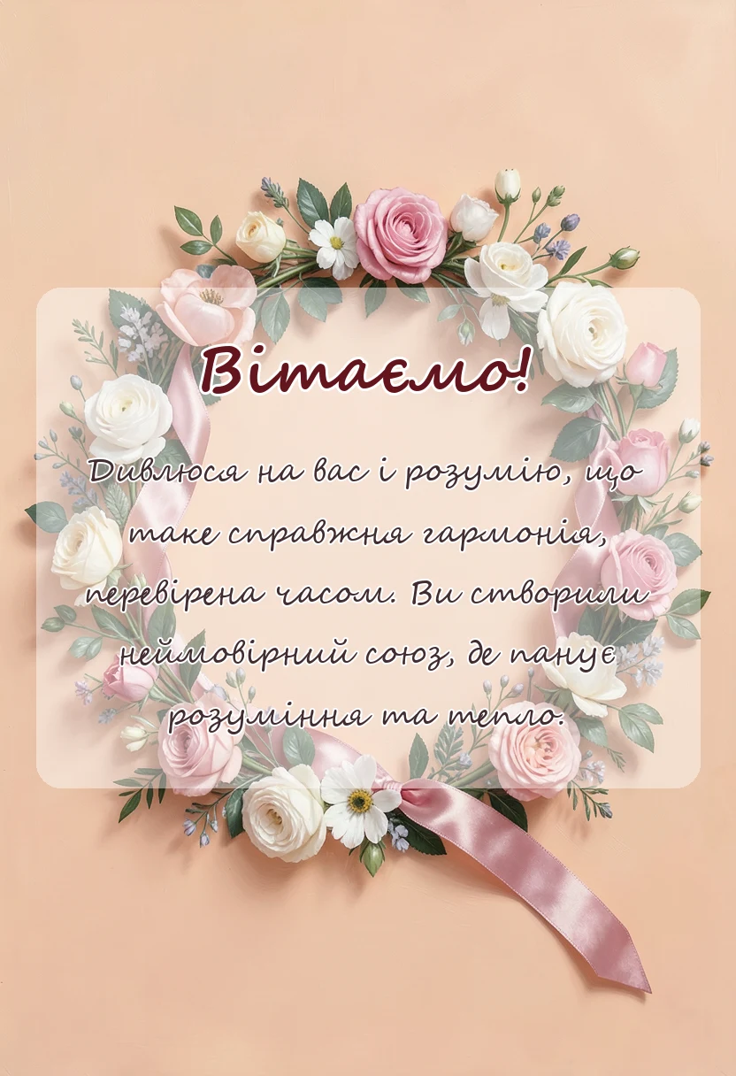 вітальна листівка - привітання з кораловим весіллям картинки