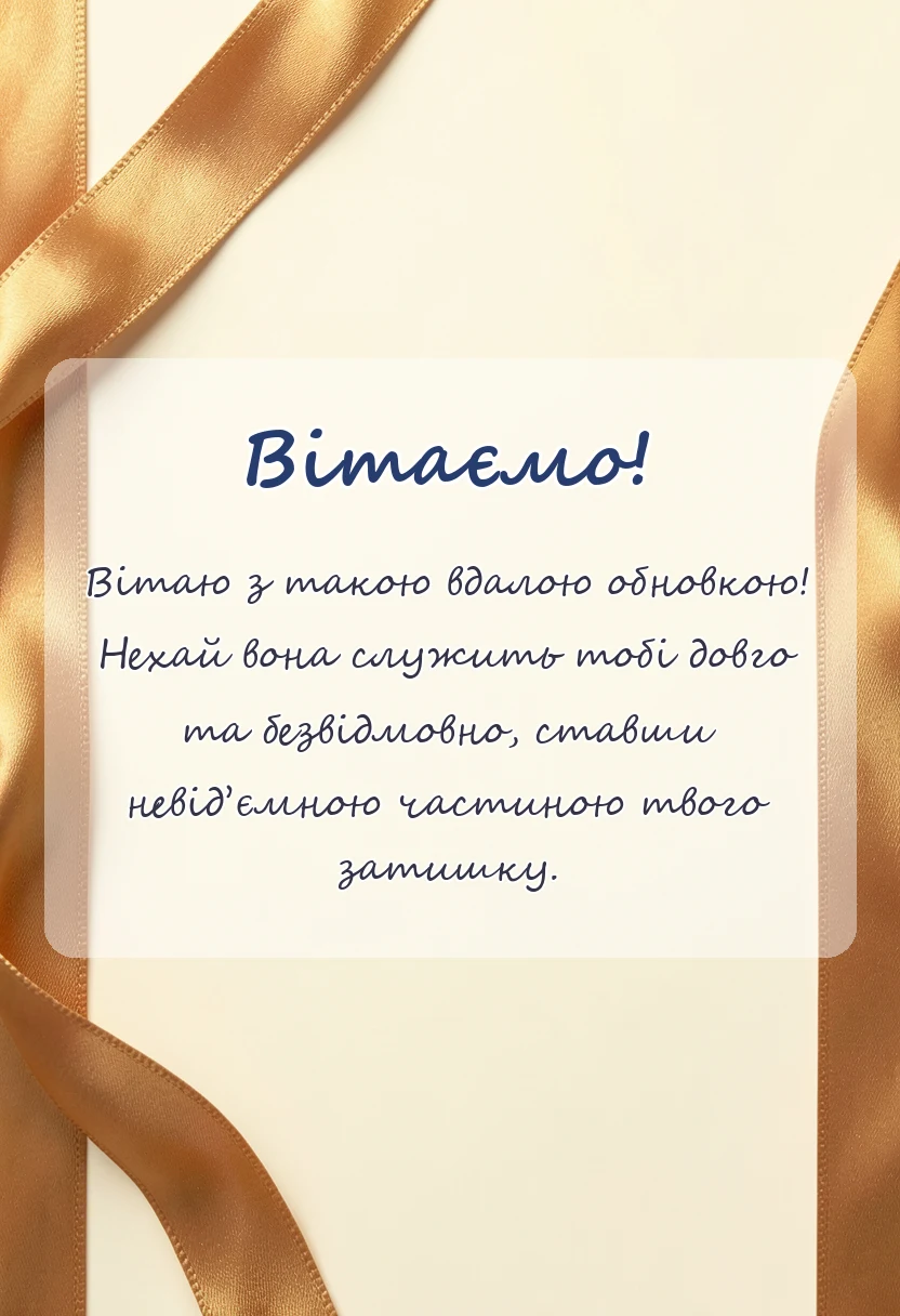 унікальна листівка - вітаю з покупкою