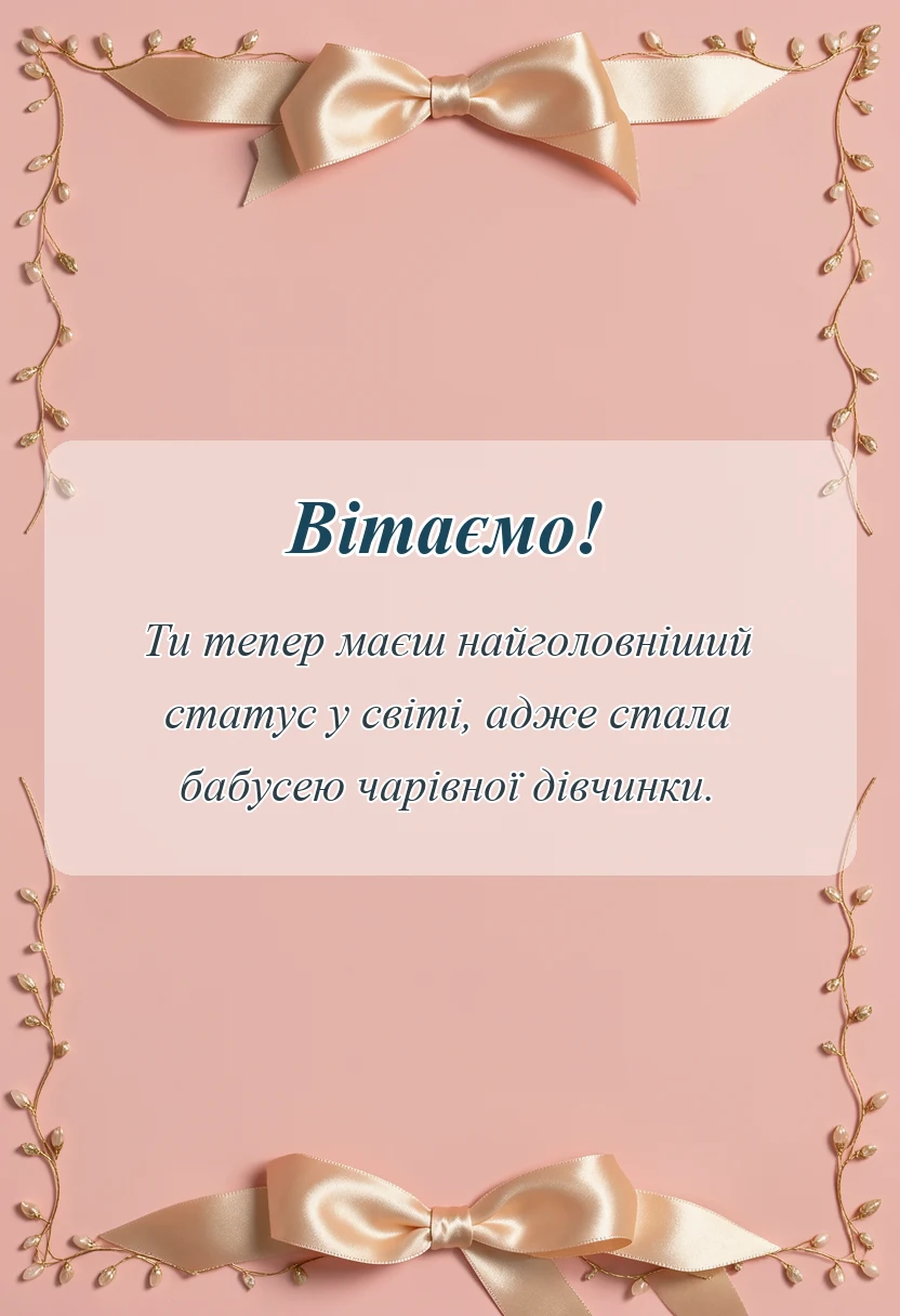 вітальна листівка - привітання з народженням онучки своїми словами