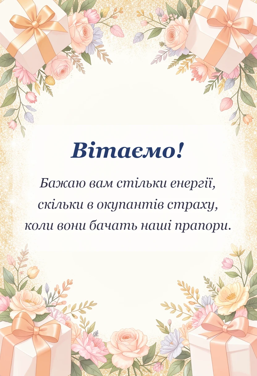 вітальна листівка - подяка воїнам своїми словами