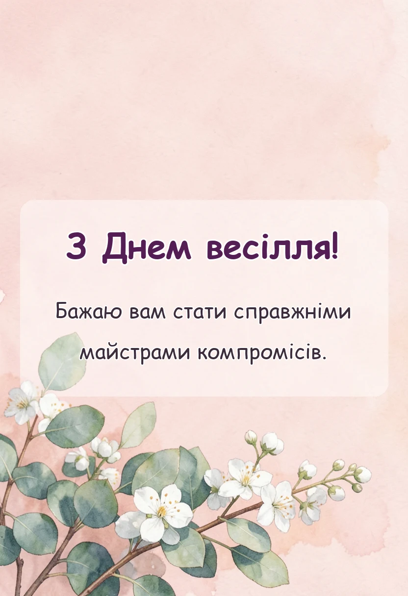 святкова картинка: привітання з весілля