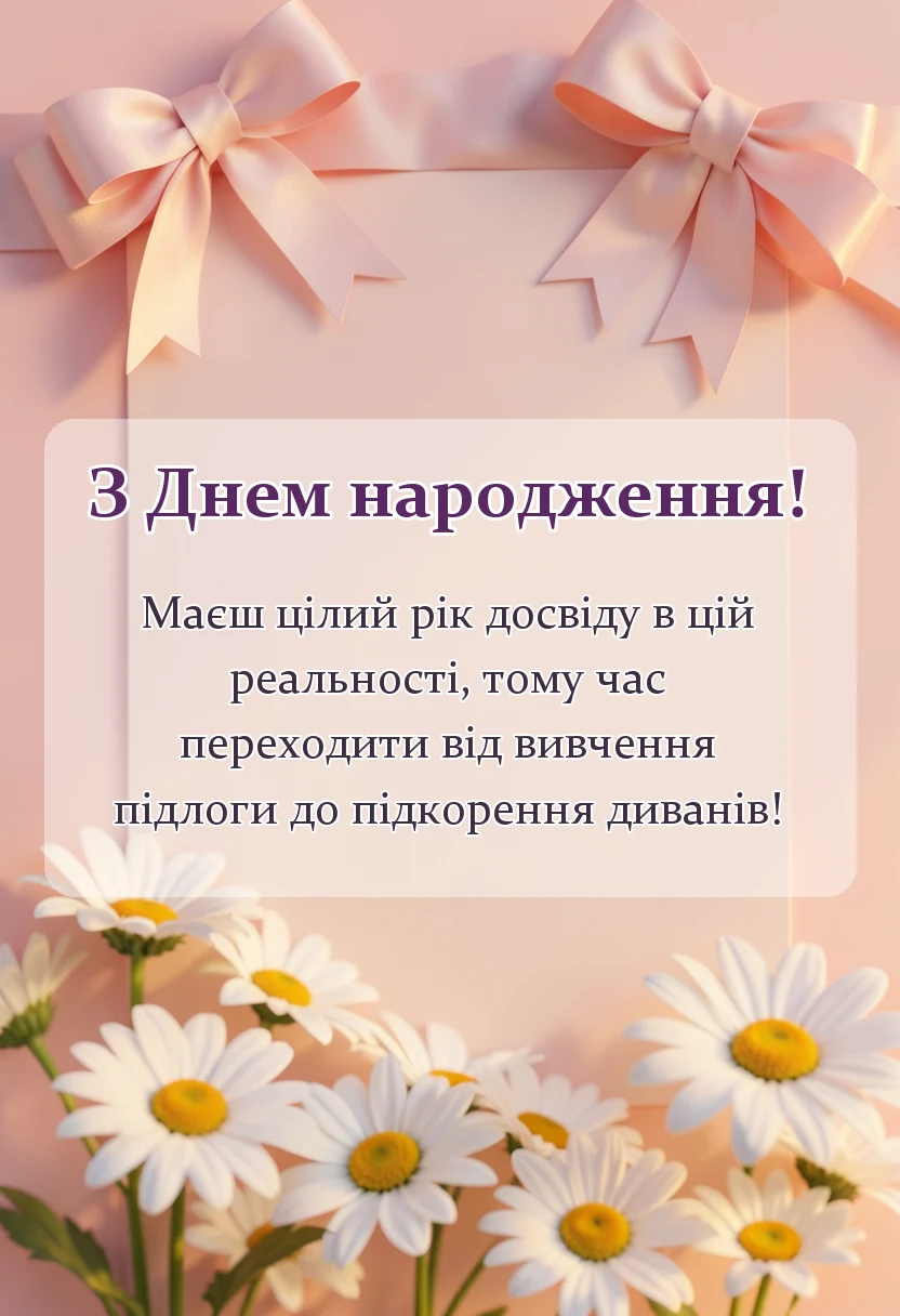 святкова картинка: привітання з днем народження 1 рік