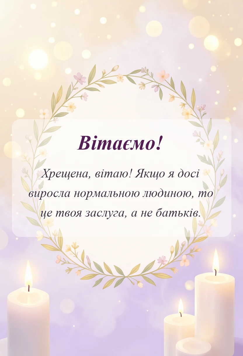 красива листівка: привітання хрещеній з днем матері