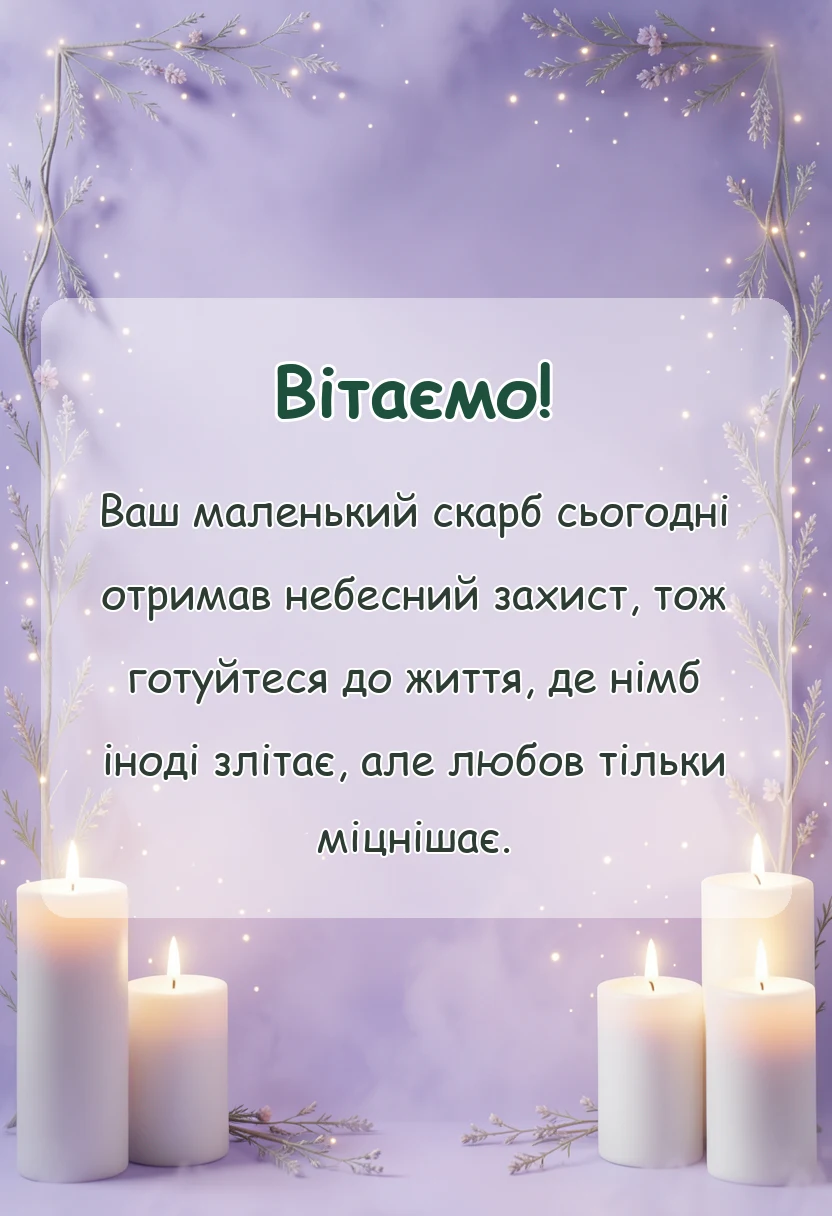 красива листівка: християнські привітання з хрещенням