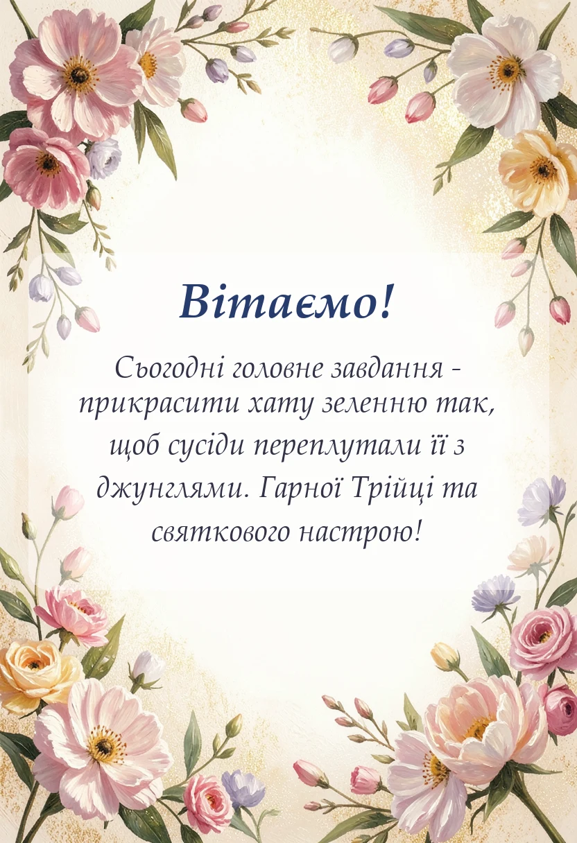 листівка з побажанням - картинки з трійцею українською