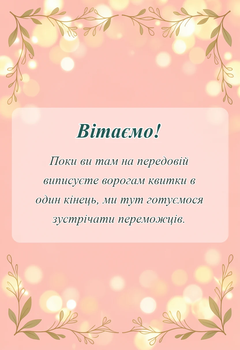 красива листівка: подяка воїнам своїми словами