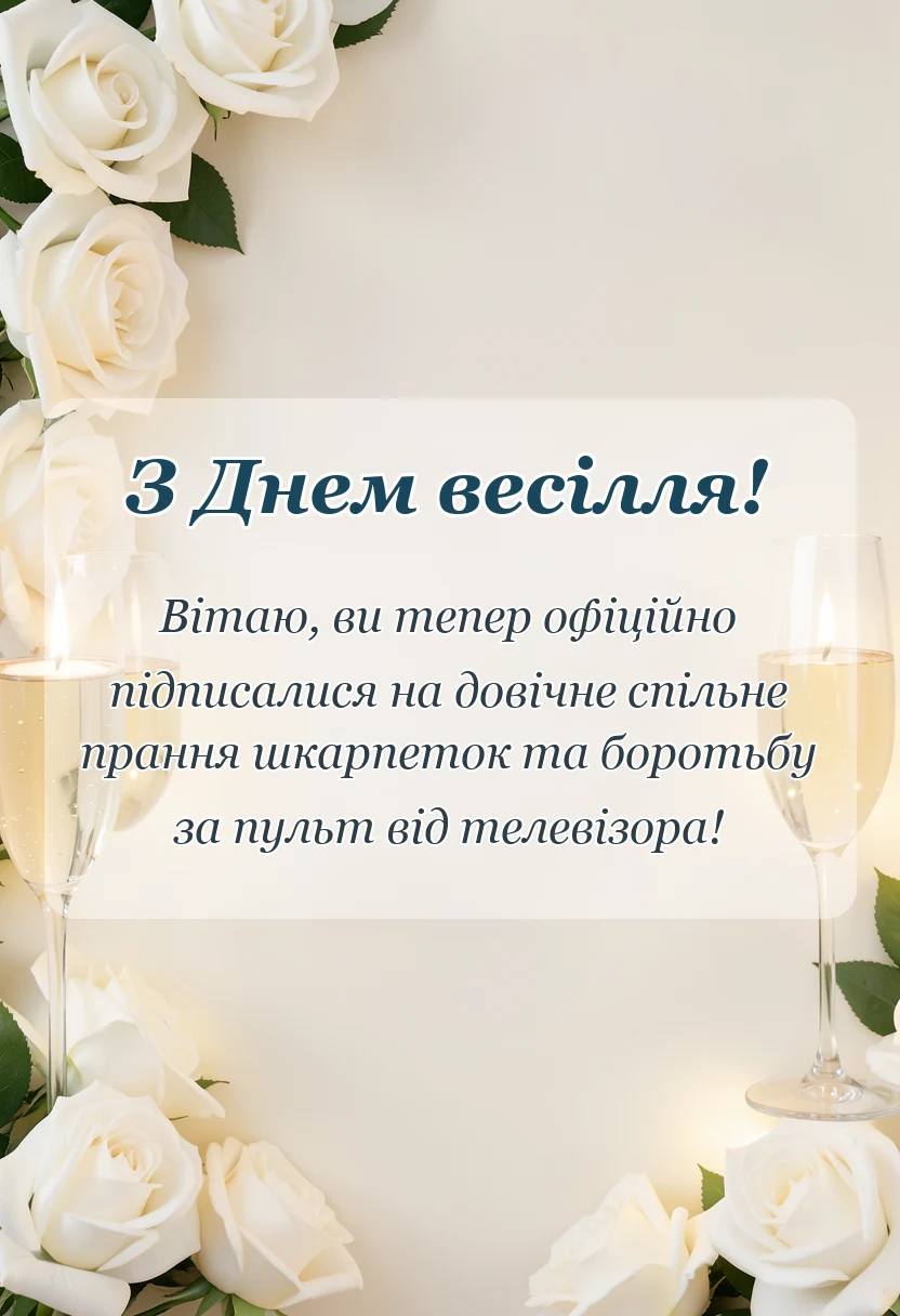 святкова картинка: привітання з весілля