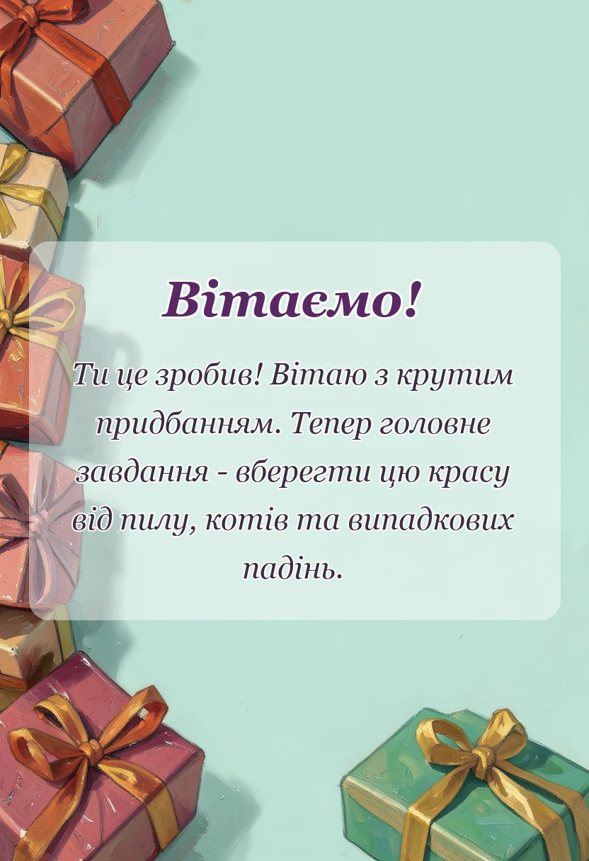 красива листівка: вітаю з покупкою