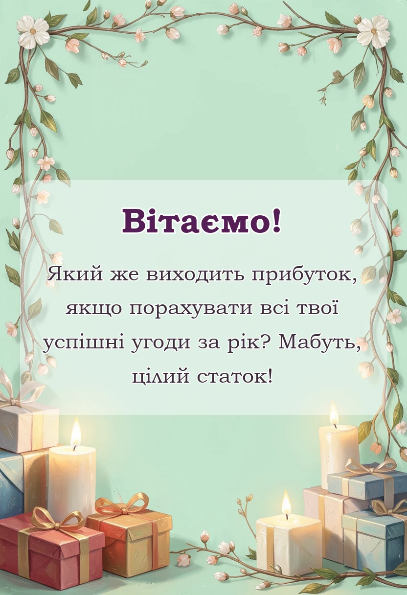 листівка з побажанням - привітання з днем торгівлі