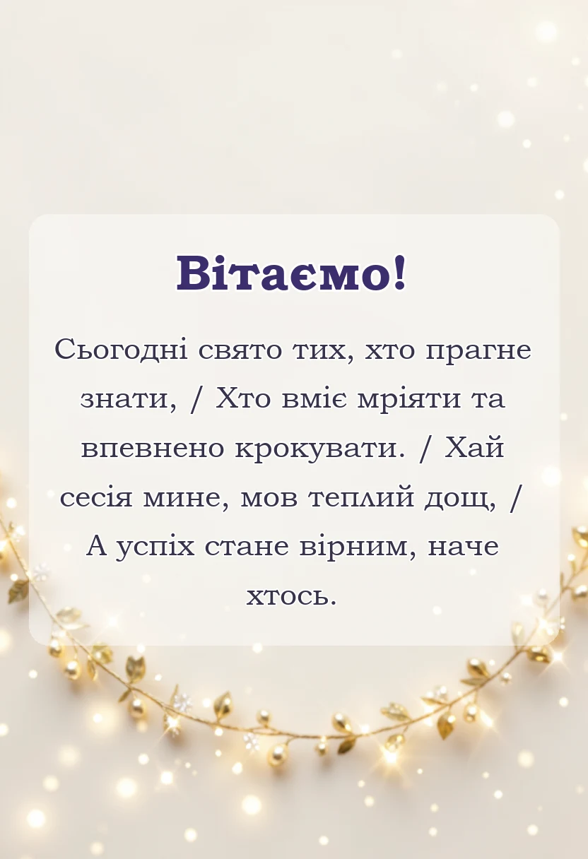 красива листівка: привітання з днем студента