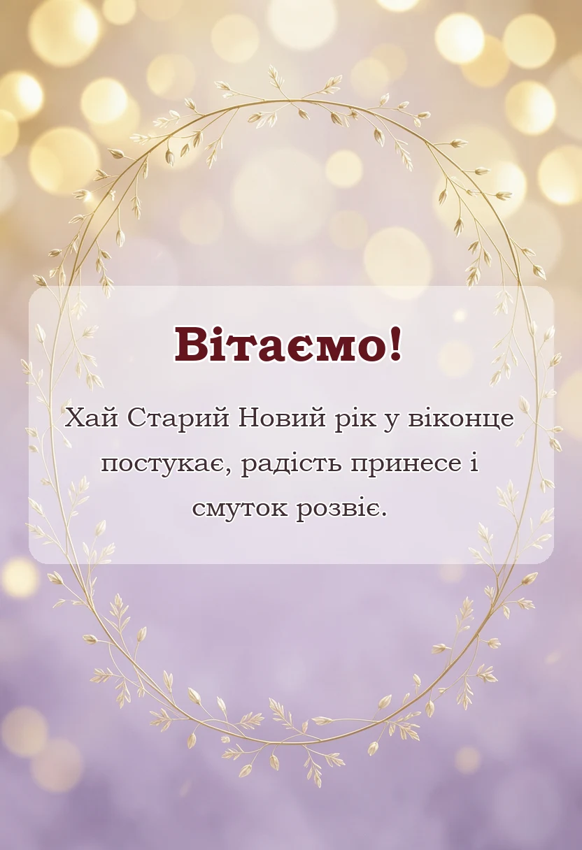 листівка з побажанням - привітання зі старим новим роком