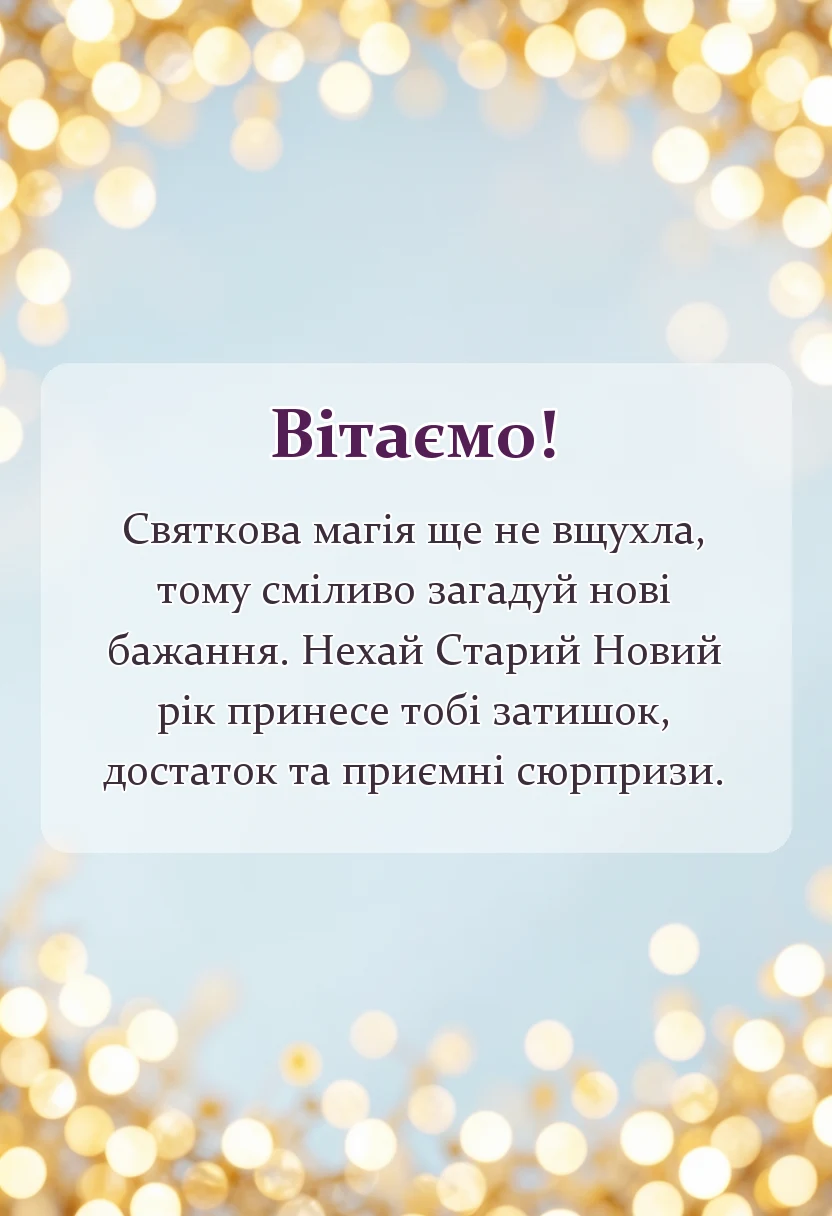святкова картинка: привітання зі старим новим роком своїми словами