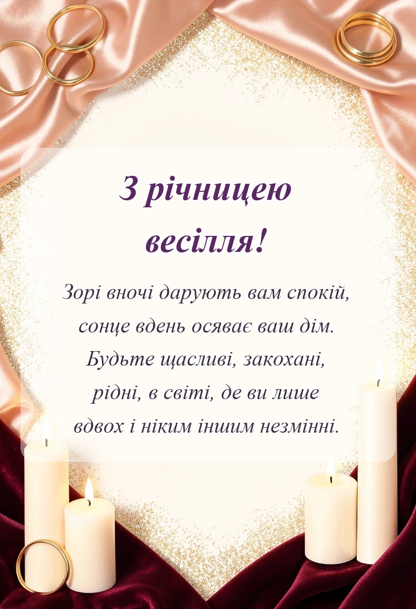 святкова картинка: красиві привітання з річницею весілля