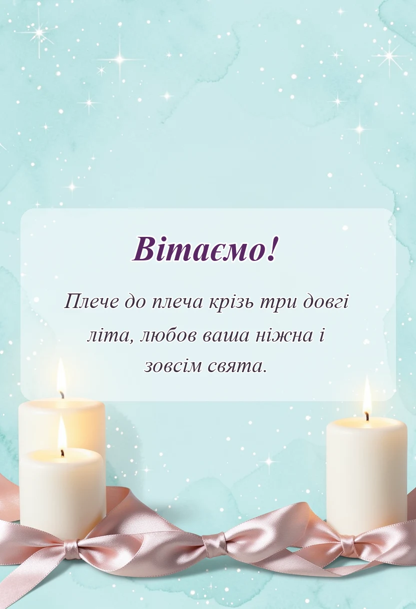 святкова картинка: назва річниці весілля 3 роки