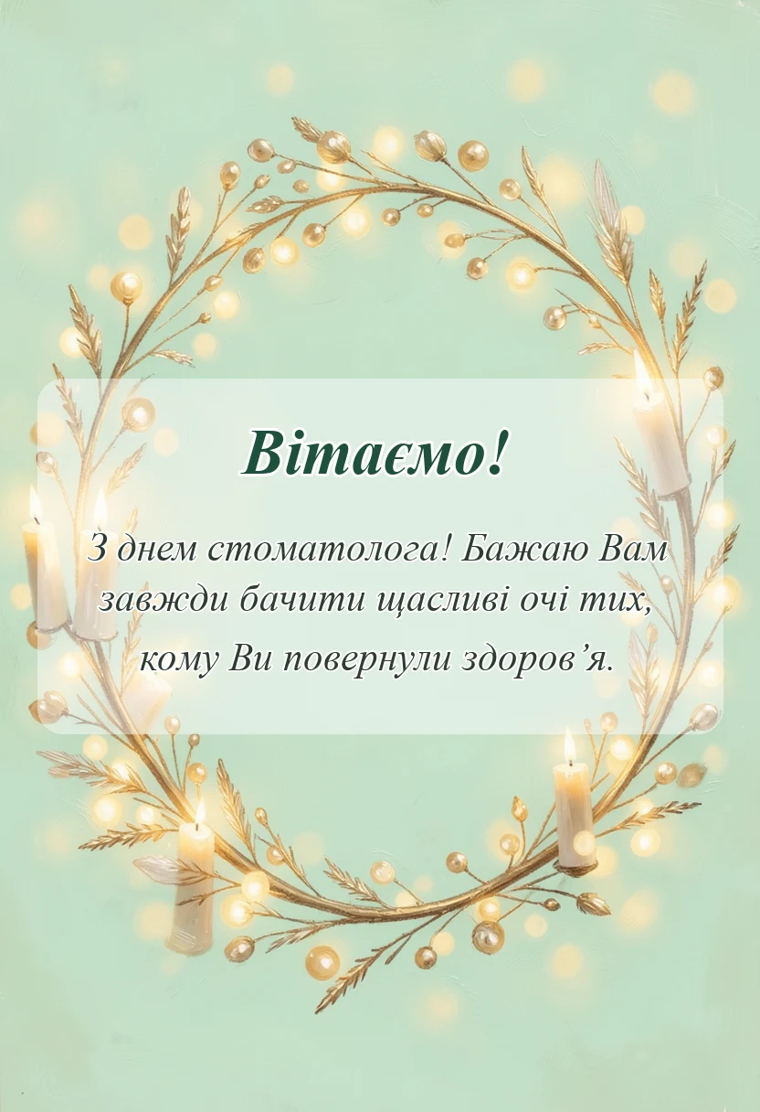 унікальна листівка - побажання на день стоматолога